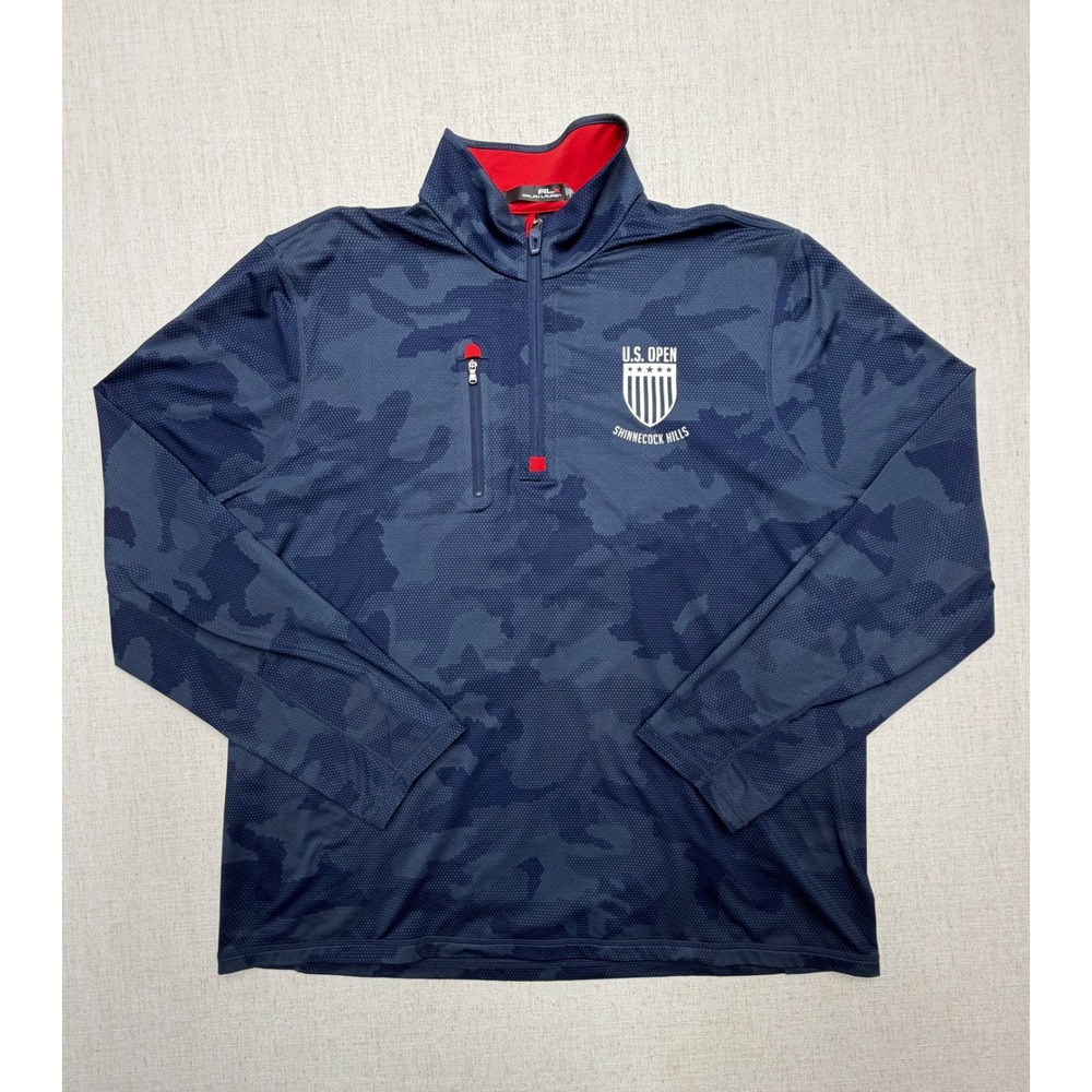 RLX Ralph Lauren Mens US Open 2018 Shinnecock Hills Camo 1/4 Zip Pullover XL